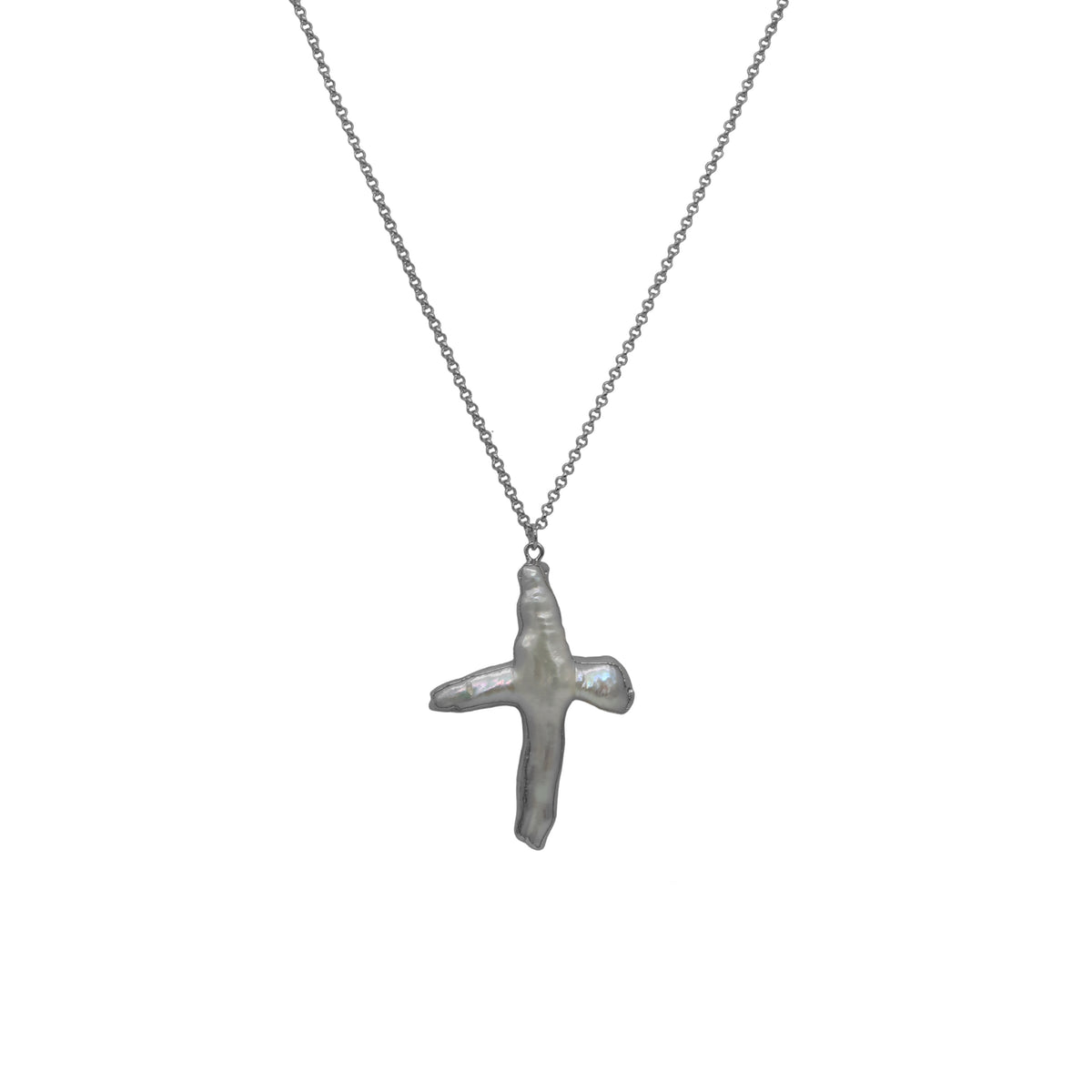 GISELLE PEARL CROSS NECKLACE