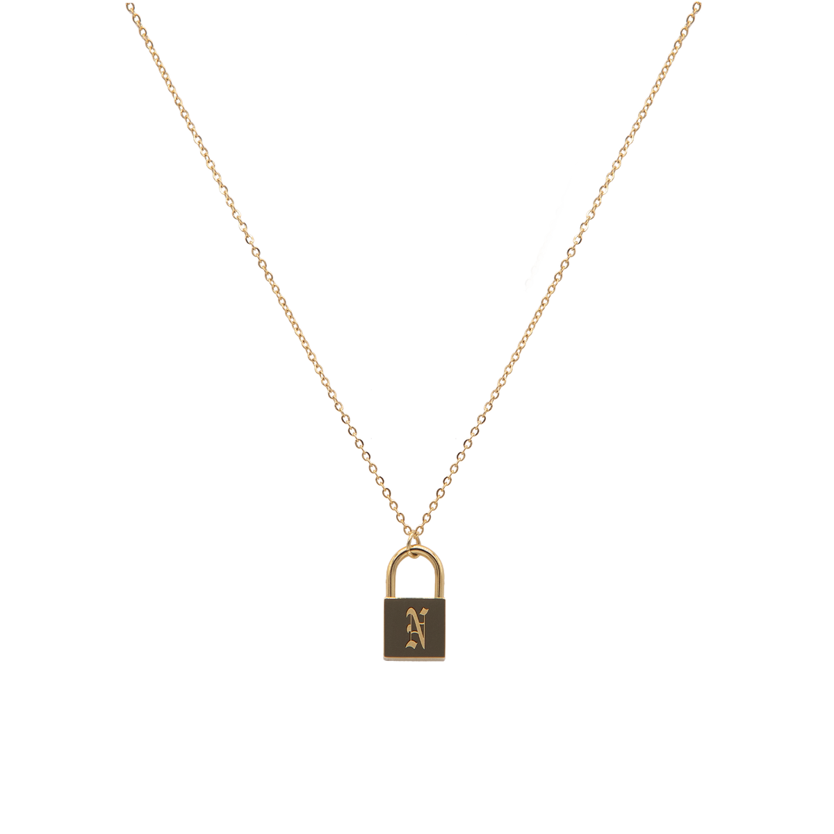 INITIAL LOCK NECKLACE